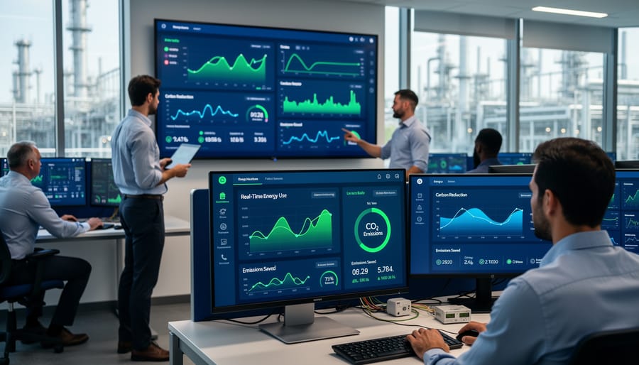 Industrial energy monitoring equipment showing real-time power consumption measurement